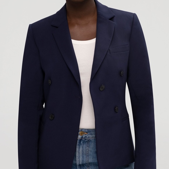 ARGENT Crossover Blazer Size 4 in Performance Cotton Navy - Picture 1 of 8